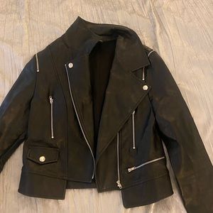 Faux leather jacket with zippers